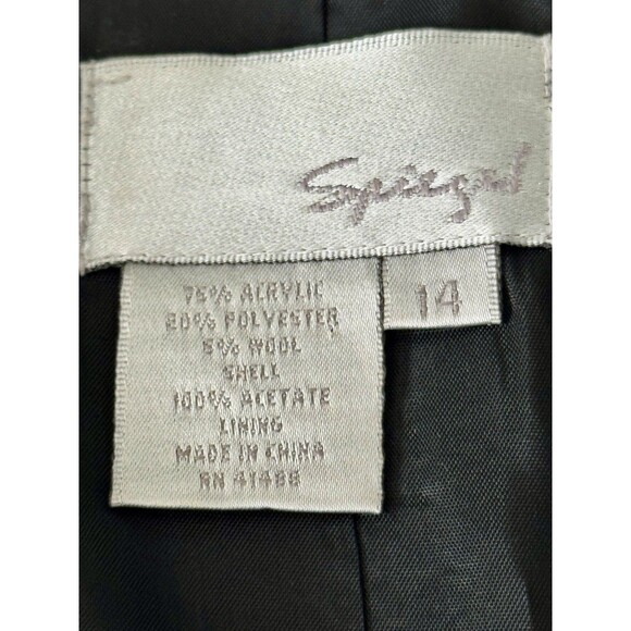 Spiegel Blazer suit jacket‎ tweedy blazer textured 1 button Black White SZ 14 - Picture 3 of 13